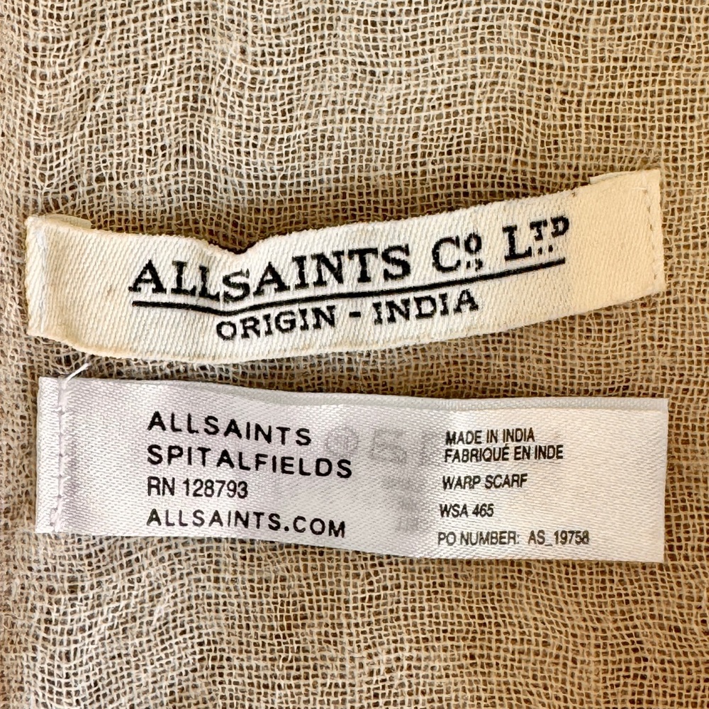 AllSaints Spitalfields Wool Wrap Scarf, NWOT - Picture 5 of 5
